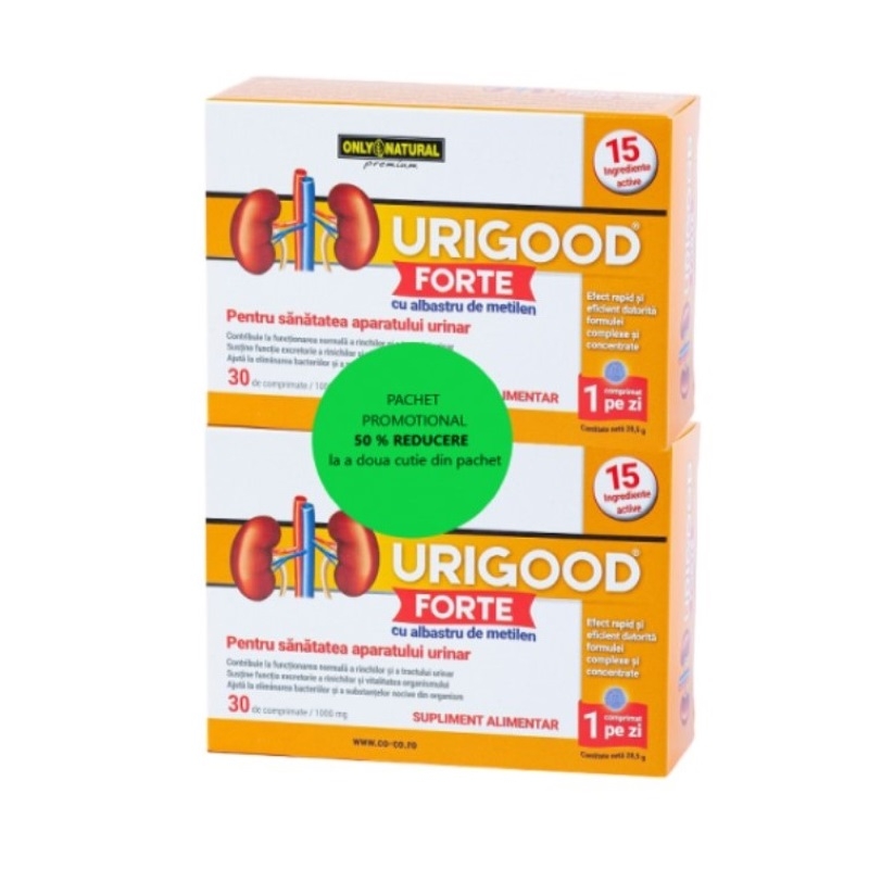 Pachet Urigood Forte 1000 mg, 30 comprimate, Only Natural