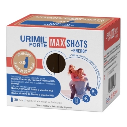 Pachet Urimil Forte Max Shots +Energy, 30 fiole, Naturpharma Pachet Urimil Forte Max Shots +Energy, 30 fiole, Naturpharma