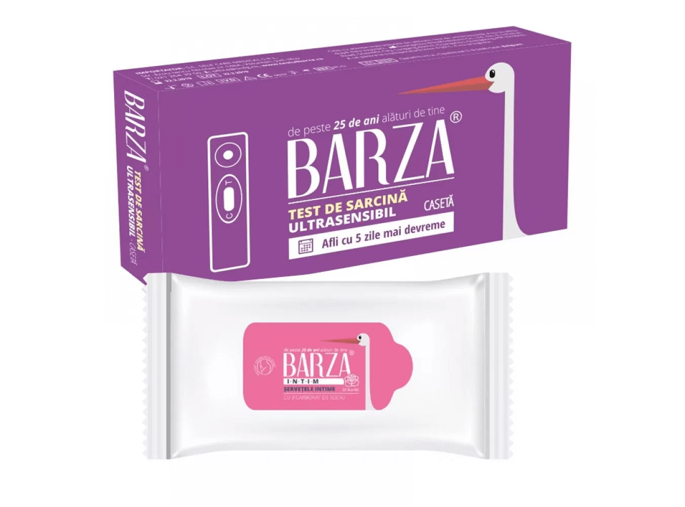 Barza - Test de sarcina caseta ultrasensibil + Servetele intime cadou