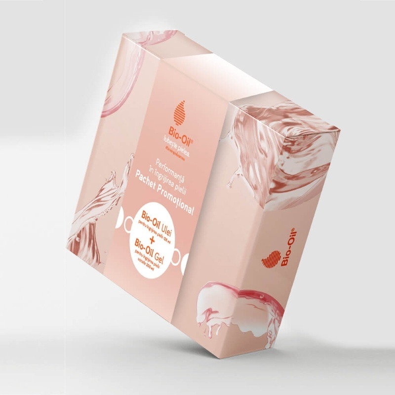 Pachet Ulei pentru ingrijirea pielii + Gel pentru ingrijirea pielii uscate, 125 ml + 200 ml, Bio Oil