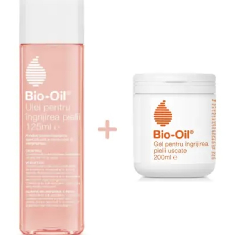 Pachet Ulei pentru ingrijirea pielii + Gel pentru ingrijirea pielii uscate, 125 ml + 200 ml, Bio Oil