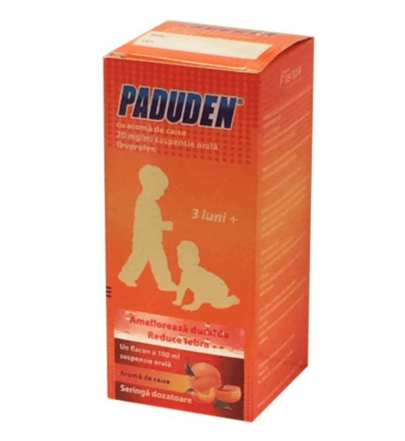 Paduden sirop cu aroma de caise (suspensie orala 3 luni+), 20 mg/ml, 100 ml, Terapia