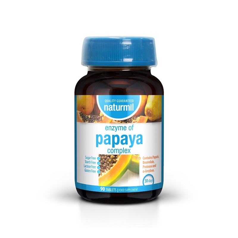 Papaya Complex Enzymes Naturmil, 90 tablete, Dietmed
