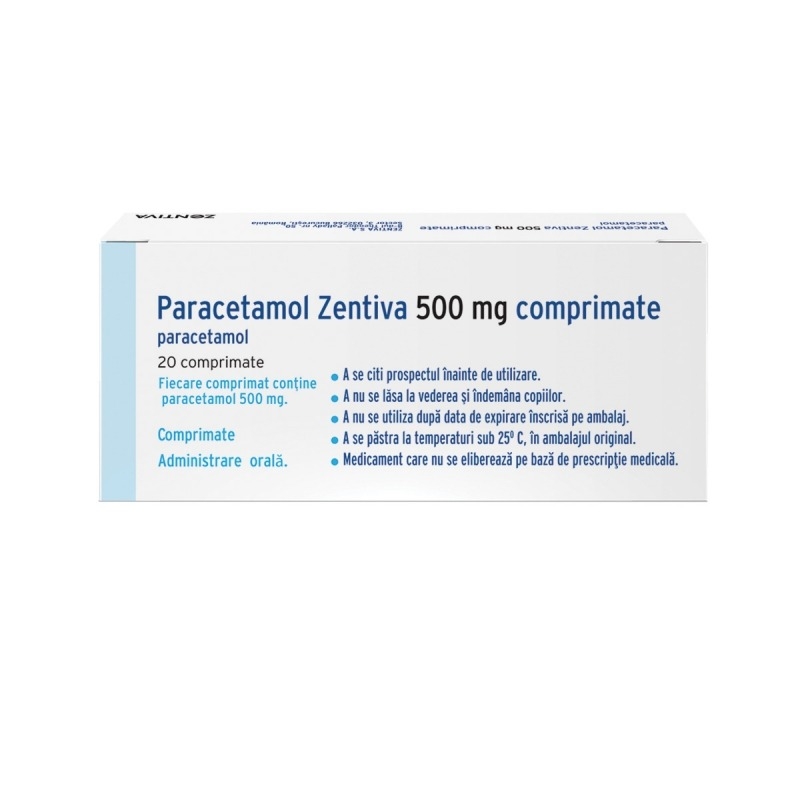 Paracetamol, 500 mg, 20 comprimate, Zentiva