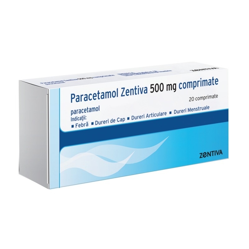 Paracetamol, 500 mg, 20 comprimate, Zentiva