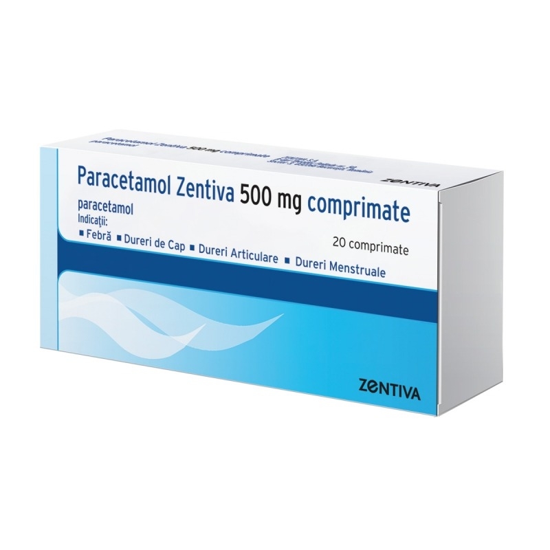 Paracetamol, 500 mg, 20 comprimate, Zentiva