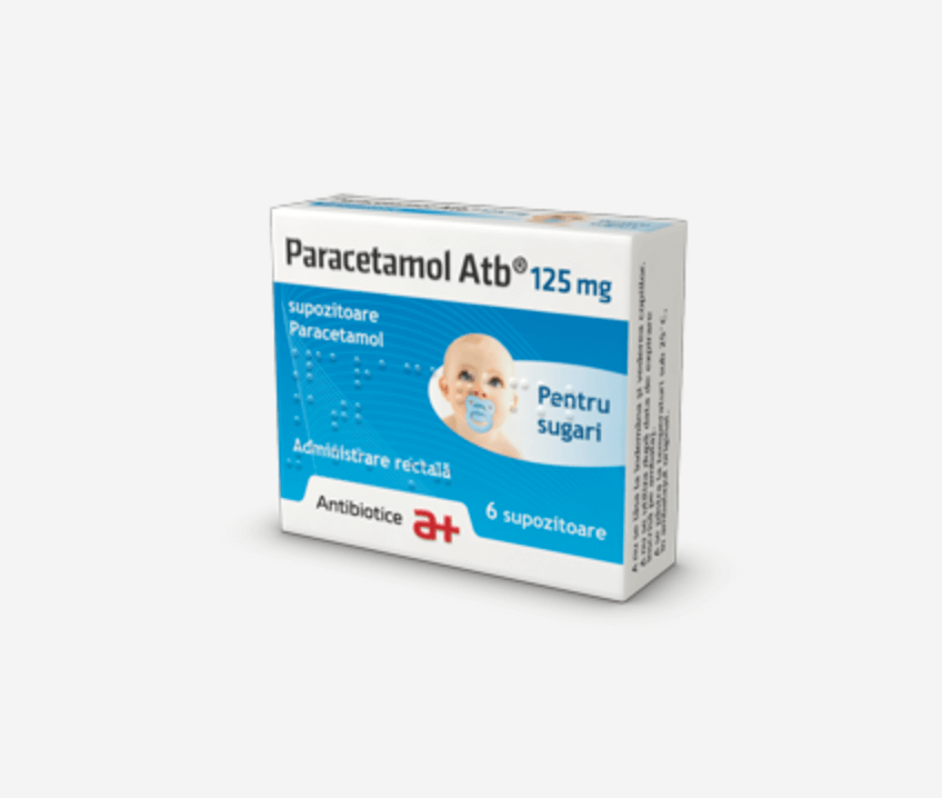 Paracetamol Atb, 125 mg, 6 supozitoare, Antibiotice SA