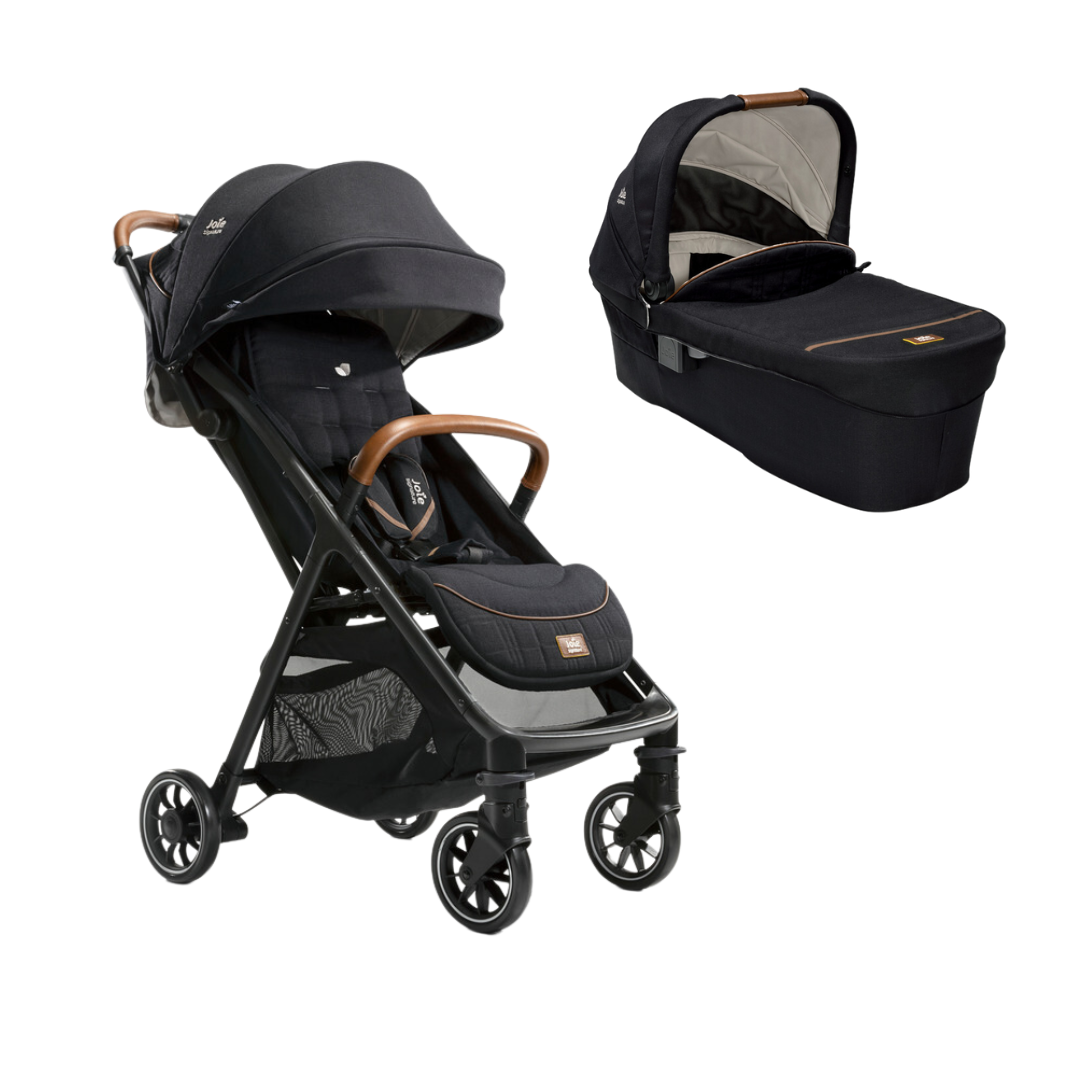 Carucior pentru copii ultracompact 2 in 1 Parcel, nastere - 22 kg, Signature Eclipse (Carucior Parcel Eclipse + Landou Ramble XL Eclipse), Joie