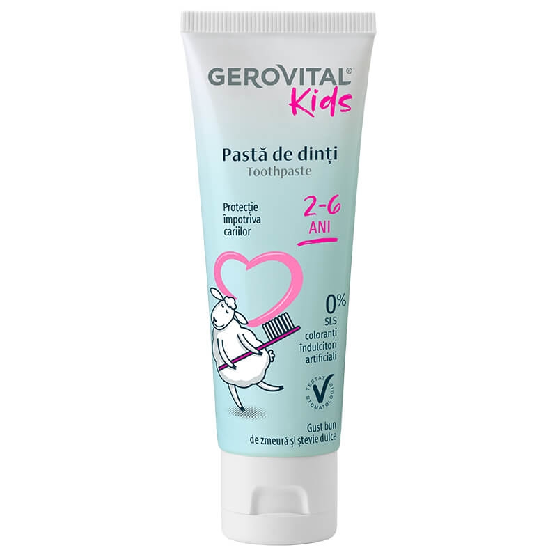 Pasta de dinti 2-6 ani Kids, 50 ml, Gerovital 