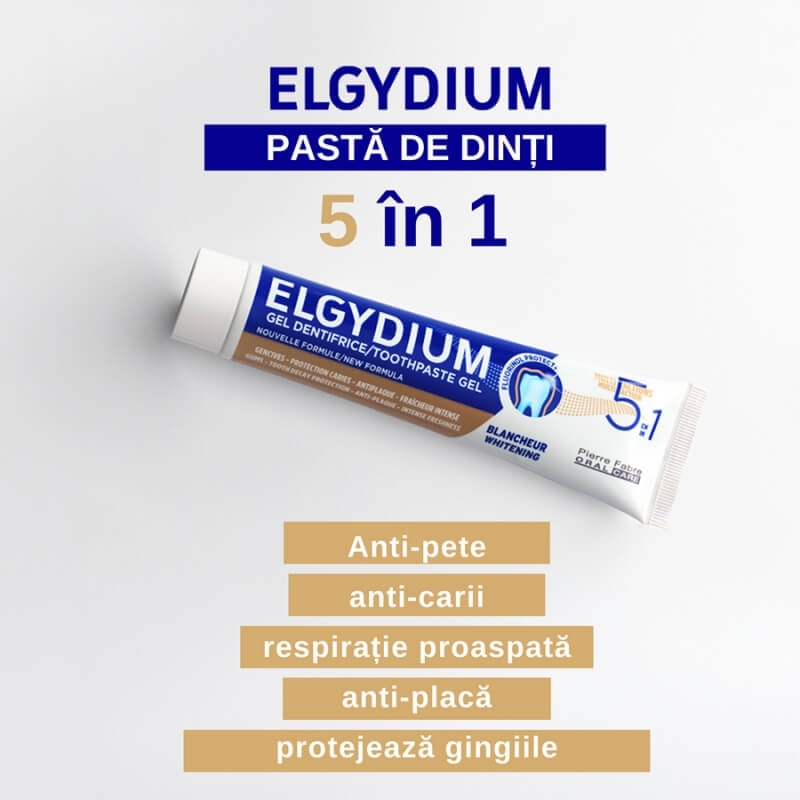 Pasta de dinti cu beneficii multiple 5 in 1 Multi Action, 75 ml, Elgydium