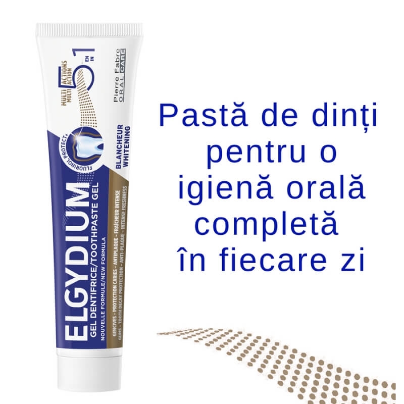 Pasta de dinti cu beneficii multiple 5 in 1 Multi Action, 75 ml, Elgydium