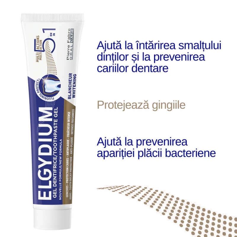 Pasta de dinti cu beneficii multiple 5 in 1 Multi Action, 75 ml, Elgydium