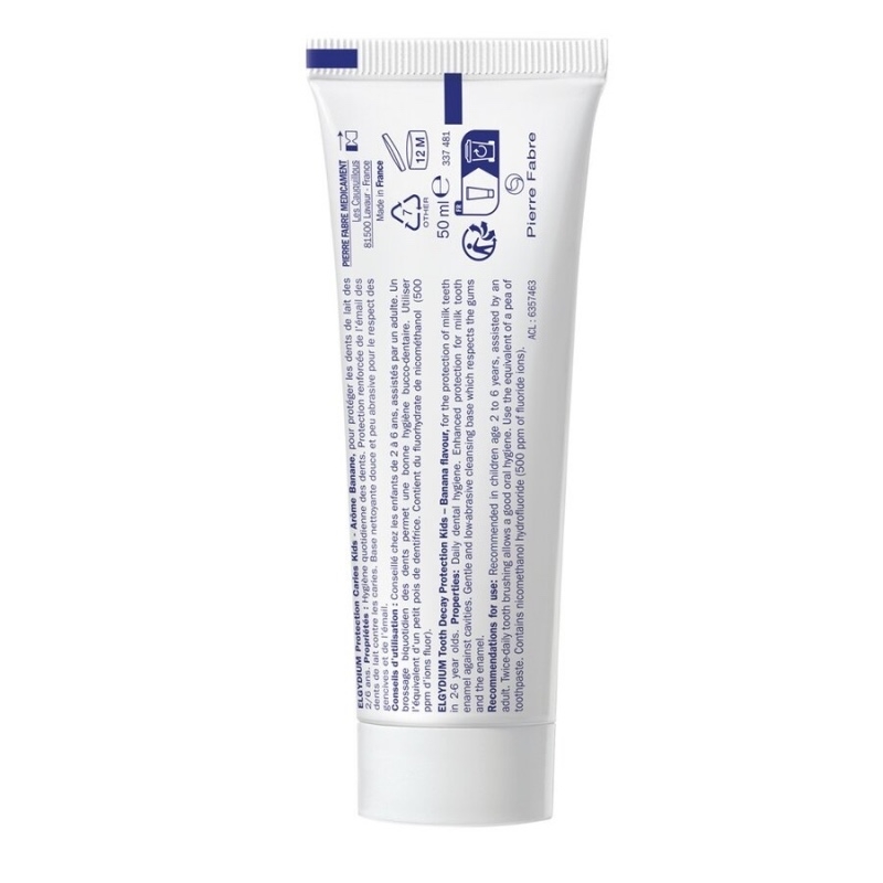 Pasta de dinti pentru copii cu aroma de banane, 50 ml, Elgydium Kids Pasta de dinti pentru copii cu aroma de banane, 50 ml, Elgydium Kids