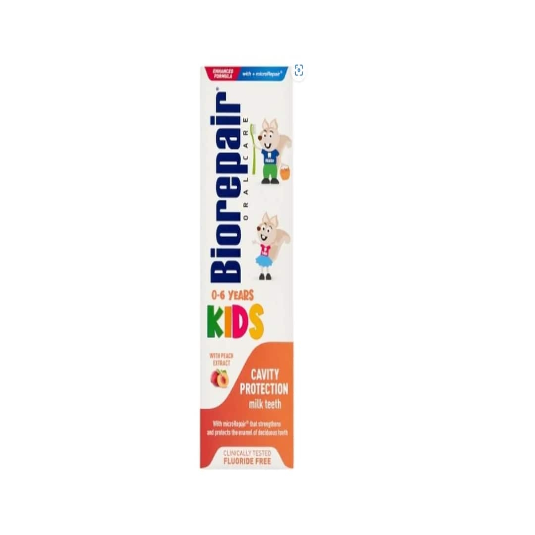 Pasta de dinti pentru copii cu extract de piersica Biorepair Kids 0-6 ani, 50 ml, Coswell