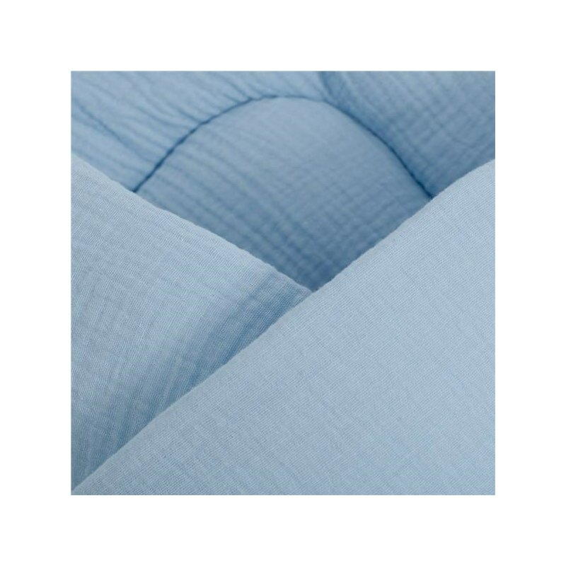 Paturica de infasat, New Baby, Din muselina, Cu multiple utilizari, 100% bumbac, 75x75 cm, 0 luni+, Blue