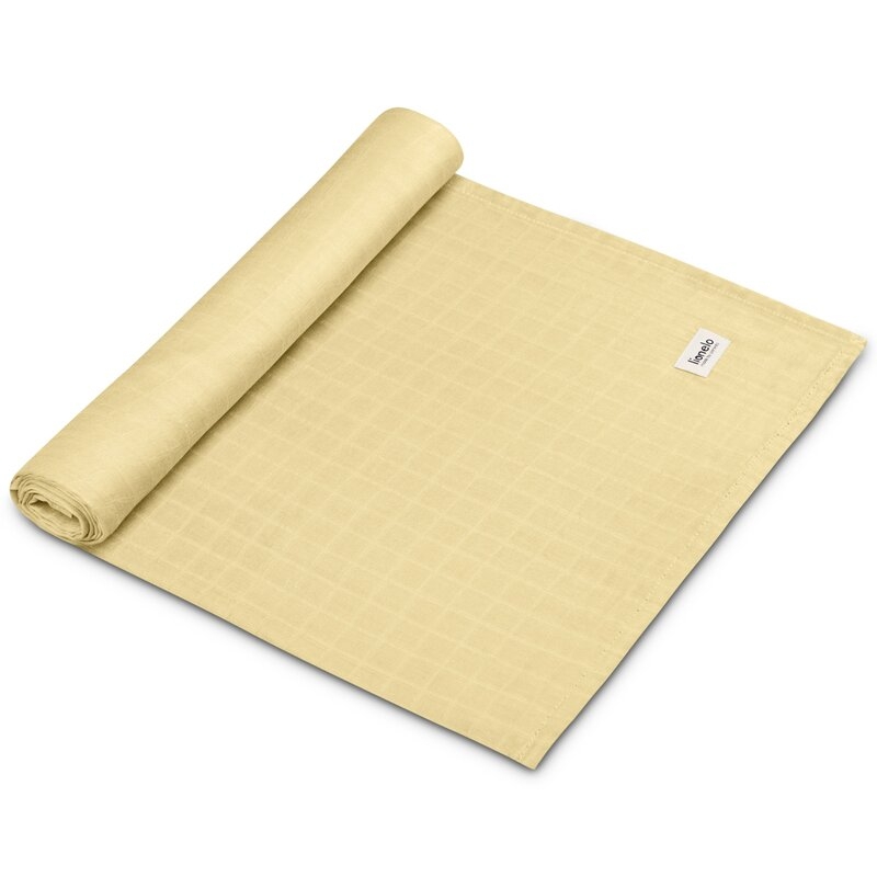 Muselina, Lionelo, Multifunctionala, Din bambus, Ideala pentru infasat, Cu proprietati antibacteriene, antifungice si antialergice, Lavabila la masina de spalat, 120x120 cm, Galben