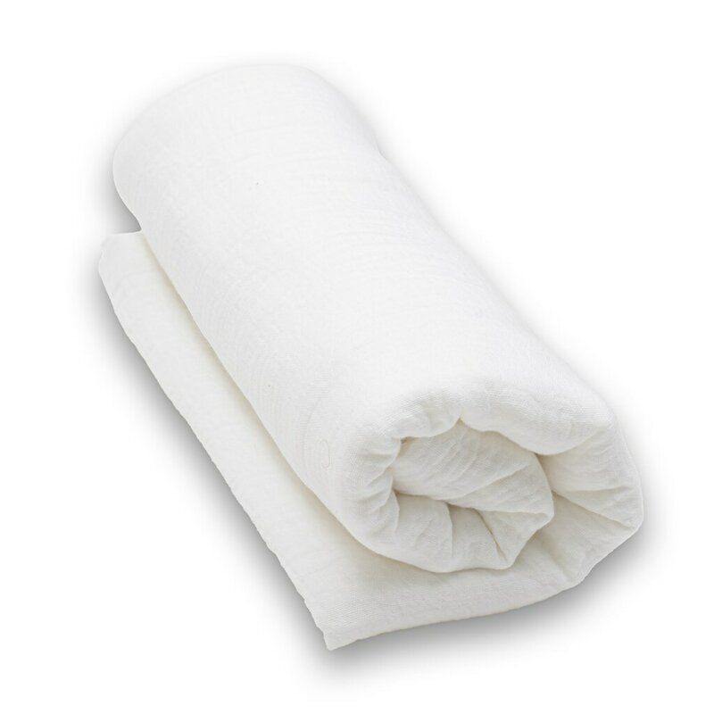 Paturica moale bebe, New Baby, 80x100 cm, Din muselina, 100% bumbac certificat Oeko Tex Standard 100, White