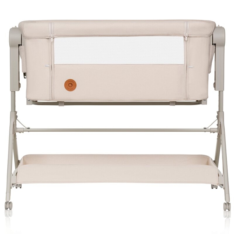 Patut co-sleeper, Lionelo, Leonie Plus, Pliabil, Cu sistem de leganare, Cu setare unghiulara, Reglabil in 6 pozitii pe inaltime, Conform cu standardele europeane de securitate EN1130 si EN16890, Bej