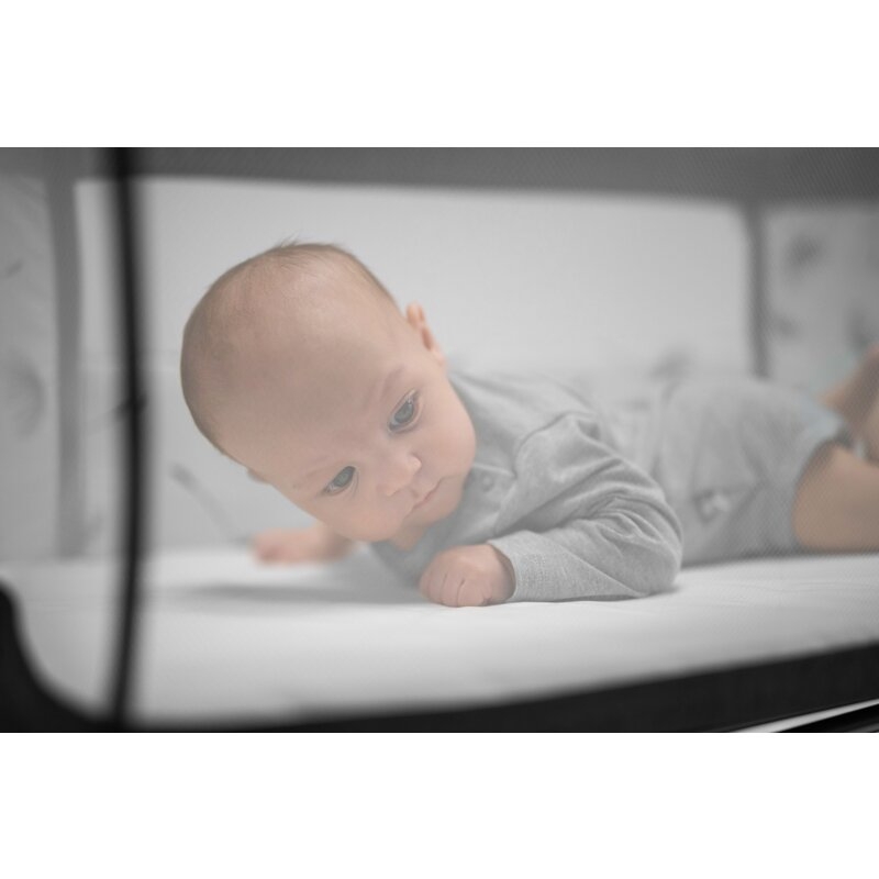 Patut co-sleeper, Lionelo, Leonie Plus, Pliabil, Cu sistem de leganare, Cu setare unghiulara, Reglabil in 6 pozitii pe inaltime, Conform cu standardele europeane de securitate EN1130 si EN16890, Bej