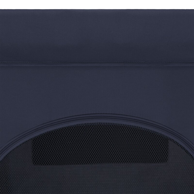 Patut pliant, Lionelo, Jasmin Easy Fold, Pana la 15 kg, Usor de pliat, Cu doua nivele, Cu saltea ergonomica T25, Cu intrare laterala cu fermoar, 2 roti cu frana, 120 x 60 cm, Conform cu EN 716, 0-36 luni, Albastru