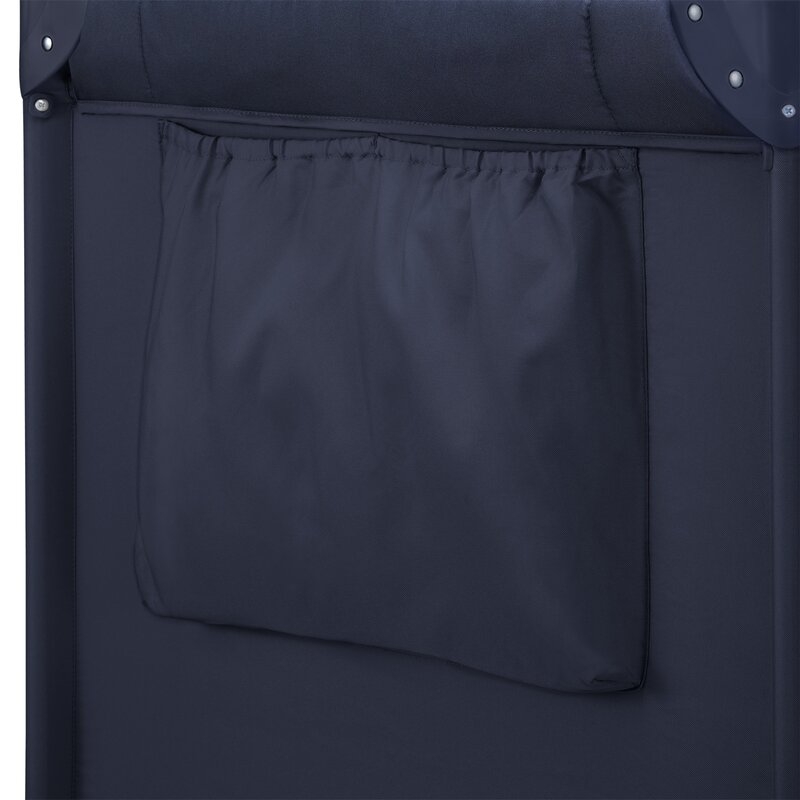 Patut pliant, Lionelo, Jasmin Easy Fold, Pana la 15 kg, Usor de pliat, Cu doua nivele, Cu saltea ergonomica T25, Cu intrare laterala cu fermoar, 2 roti cu frana, 120 x 60 cm, Conform cu EN 716, 0-36 luni, Albastru