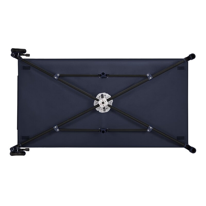 Patut pliant, Lionelo, Jasmin Easy Fold, Pana la 15 kg, Usor de pliat, Cu doua nivele, Cu saltea ergonomica T25, Cu intrare laterala cu fermoar, 2 roti cu frana, 120 x 60 cm, Conform cu EN 716, 0-36 luni, Albastru