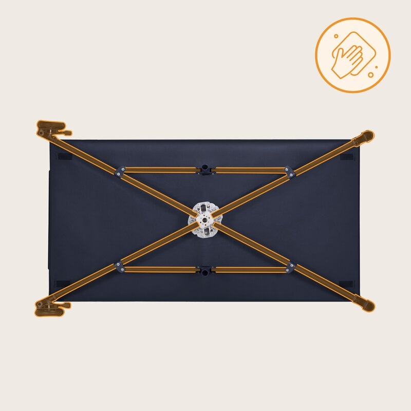 Patut pliant, Lionelo, Jasmin Easy Fold, Pana la 15 kg, Usor de pliat, Cu doua nivele, Cu saltea ergonomica T25, Cu intrare laterala cu fermoar, 2 roti cu frana, 120 x 60 cm, Conform cu EN 716, 0-36 luni, Albastru