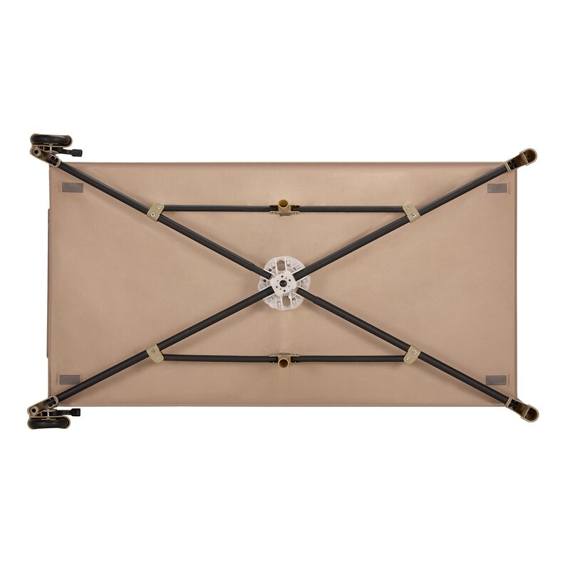 Patut pliant, Lionelo, Jasmin Easy Fold, Pana la 15 kg, Usor de pliat, Cu doua nivele, Cu saltea ergonomica T25, Cu intrare laterala cu fermoar, 2 roti cu frana, 120 x 60 cm, Conform cu EN 716, 0-36 luni, Bej