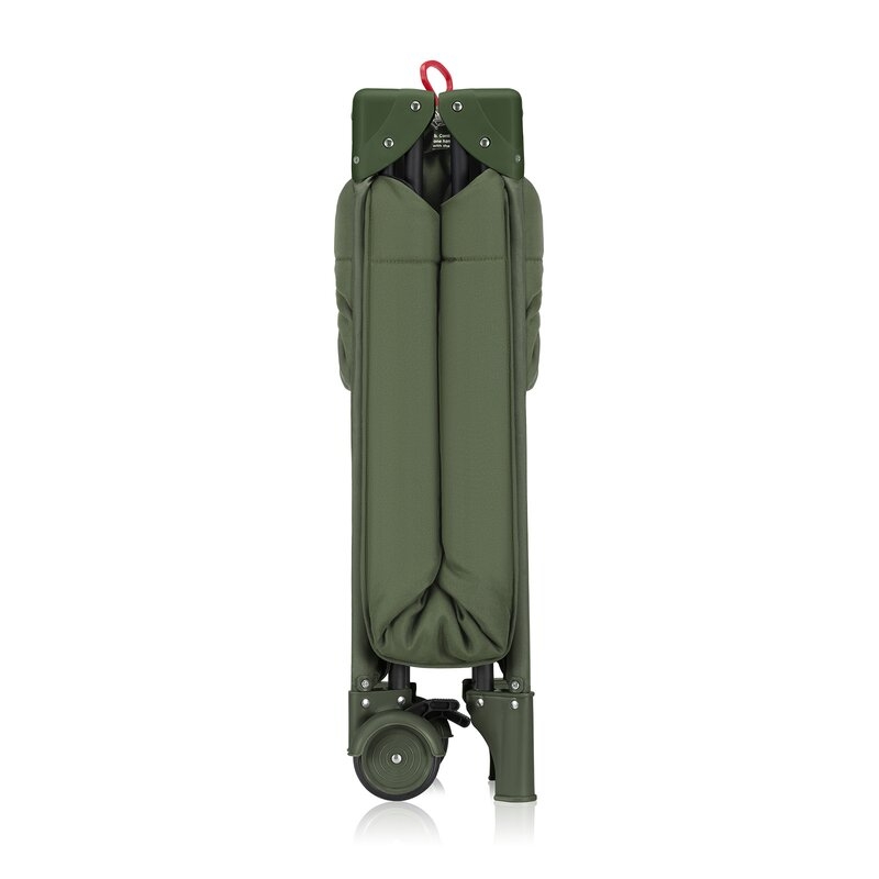 Patut pliant, Lionelo, Jasmin Easy Fold, Pana la 15 kg, Usor de pliat, Cu doua nivele, Cu saltea ergonomica T25, Cu intrare laterala cu fermoar, 2 roti cu frana, 120 x 60 cm, Conform cu EN 716, 0-36 luni, Verde