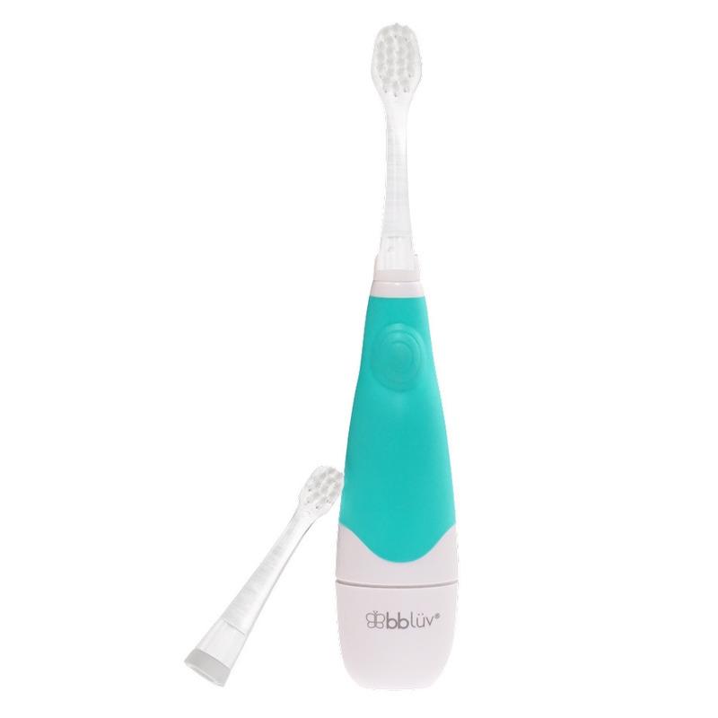 Periuta de dinti electrica, Sonik, In 2 trepte, Cu lumini LED, Cu maner din silicon, Pe baza de baterii AAA, Bbluv, Albastru