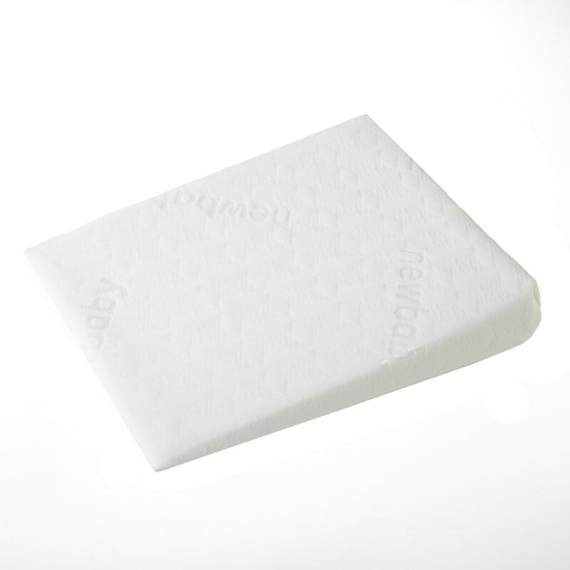 Perna oblica, New Baby, Basic, Pentru carucior, Asigura o pozitie corecta, Antialergica, Din spuma, Cu husa detasabila, 30x37 cm, 0 luni+, White