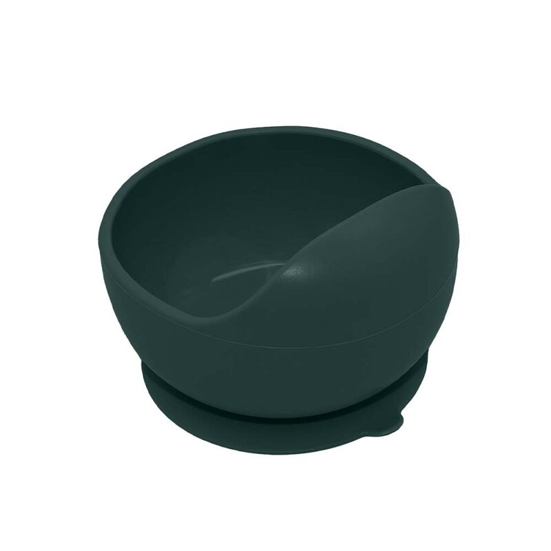Petite&Mars - Bol din silicon fara BPA, Cu ventuza, TAKE&MATCH, 6 luni+, 350 ml, Verde Inchis