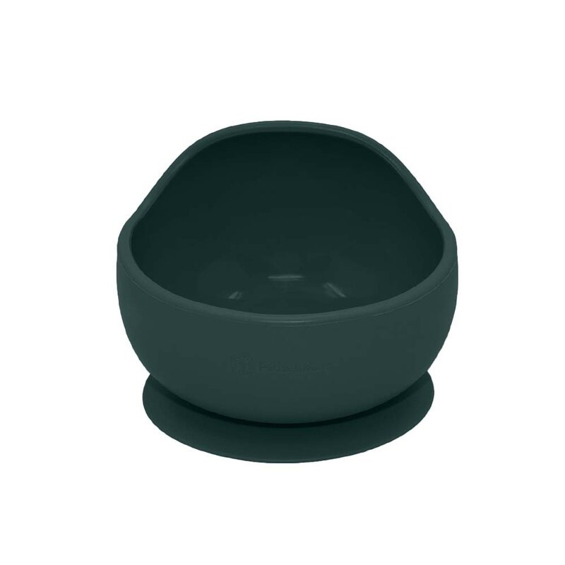 Petite&Mars - Bol din silicon fara BPA, Cu ventuza, TAKE&MATCH, 6 luni+, 350 ml, Verde Inchis