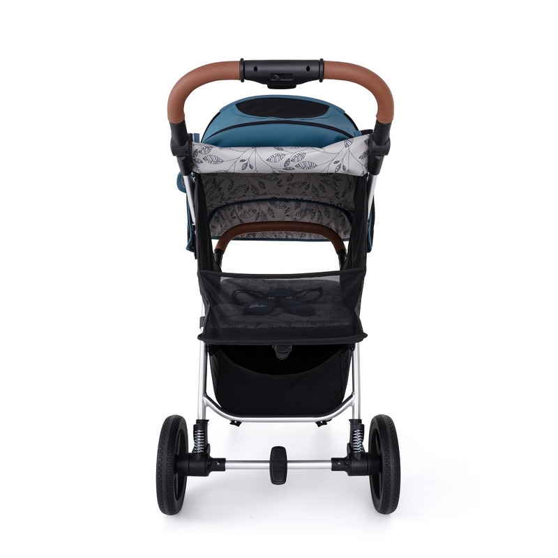 Petite&Mars - Carucior sport, Royal, Include husa pentru scaun, husa pentru picioare, geanta pentru scutece si capotina extensibila, Cu fereastra, Impermeabila, Cu SPF 50, Aluminiu, 0-22 kg, 111 x 57 x 86 cm, Ocean Blue