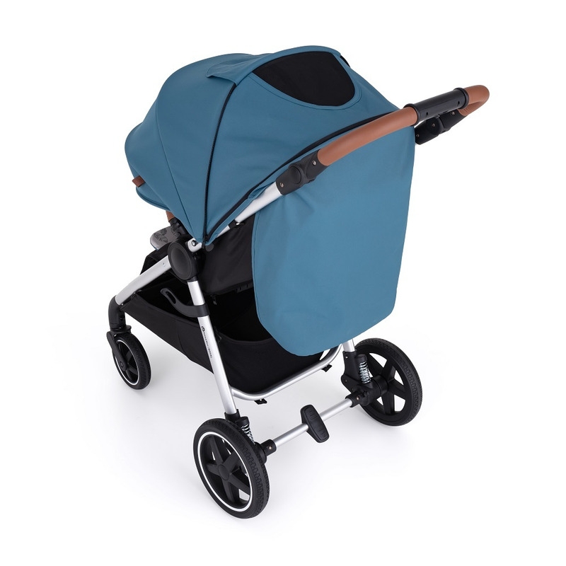 Petite&Mars - Carucior sport, Royal, Include husa pentru scaun, husa pentru picioare, geanta pentru scutece si capotina extensibila, Cu fereastra, Impermeabila, Cu SPF 50, Aluminiu, 0-22 kg, 111 x 57 x 86 cm, Ocean Blue