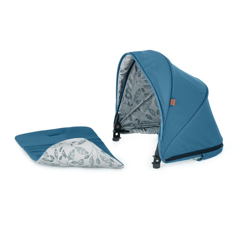 Petite&Mars - Carucior sport, Royal, Include husa pentru scaun, husa pentru picioare, geanta pentru scutece si capotina extensibila, Cu fereastra, Impermeabila, Cu SPF 50, Aluminiu, 0-22 kg, 111 x 57 x 86 cm, Ocean Blue