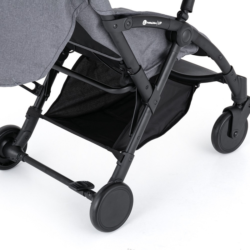 Petite&Mars - Carucior sport Up, Editie limitata, Capotina reflectorizanta, Ultracompact si usor, 6 luni+, 5.8 kg, Bara detasabila, Sustine pana la 22 kg, Gri Inchis