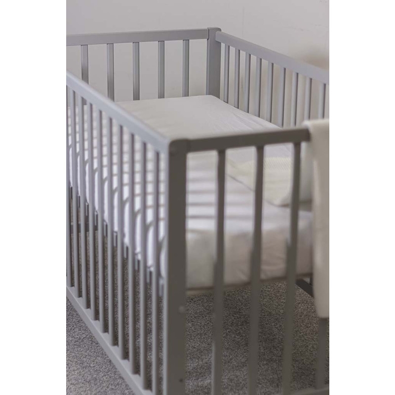Petite&Mars - Cearceaf cu eleastic, Soft Dream, Din Jersey, Lavabil la masina pana la 40 de garde, 120x60 cm, Gri