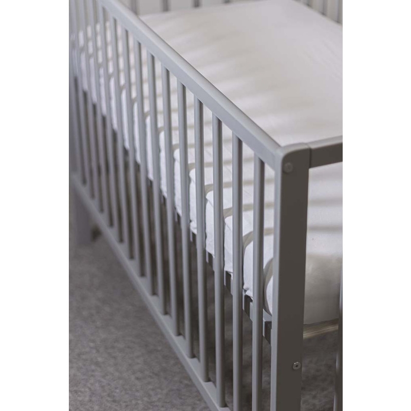 Petite&Mars - Cearceaf cu eleastic, Soft Dream, Din Jersey, Lavabil la masina pana la 40 de garde, 120x60 cm, Gri