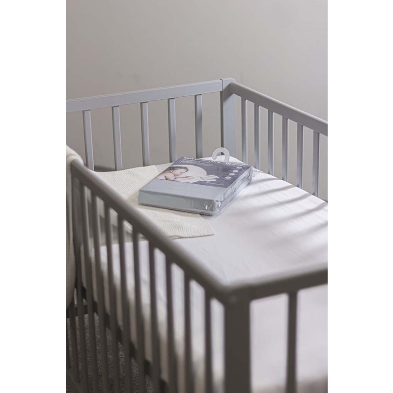 Petite&Mars - Cearceaf cu eleastic, Soft Dream, Din Jersey, Lavabil la masina pana la 40 de garde, 120x60 cm, Gri