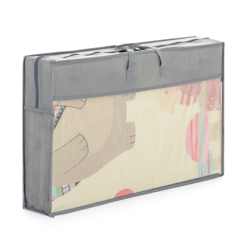 Petite&Mars - Covoras de joaca reversibil, Include geanta pentru transport, Pliabil si impermeabil, Non-toxic, 197 x 147 x 1 cm, Animale, 0 luni+, Multicolor