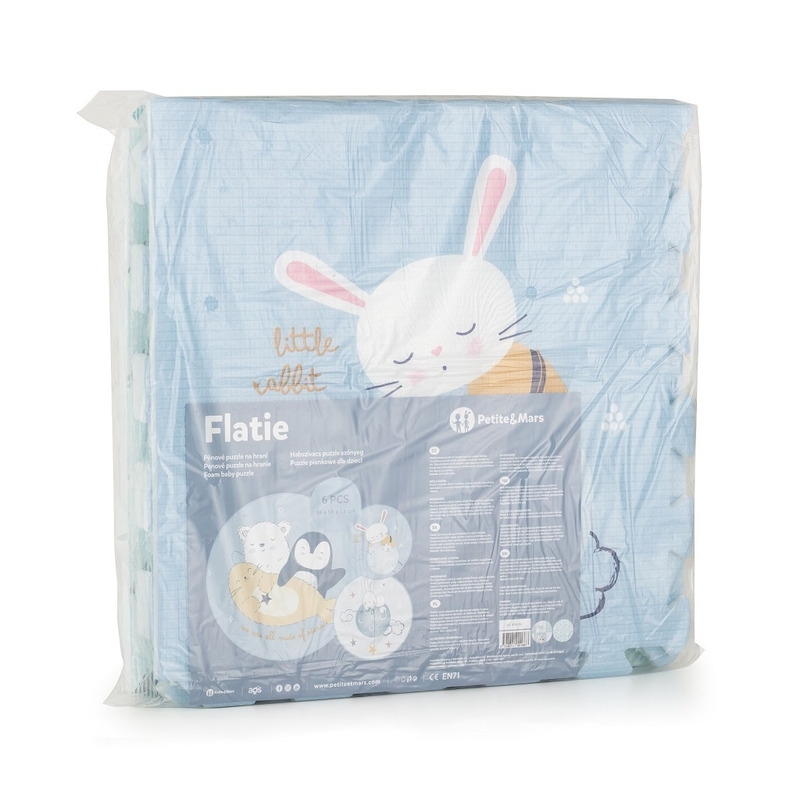 Petite&Mars - Covoras puzzle din spuma, Format din 6 piese reversibile, 116x174x1.5 cm, Multicolor