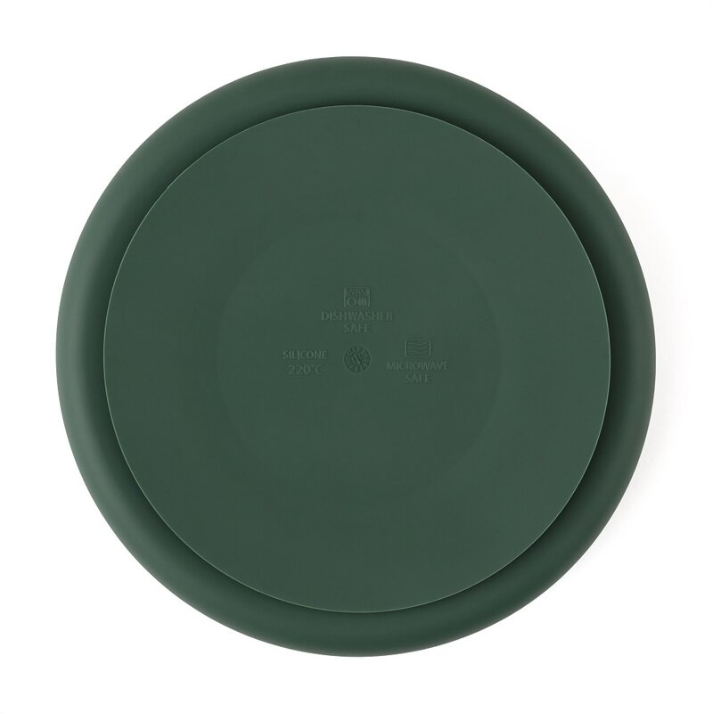 Petite&Mars - Farfurie compartimentata Take&Match, Rotunda, Cu ventuza si 3 compartimente, Silicon, Fara BPA, 500 ml, 6 luni+, Verde