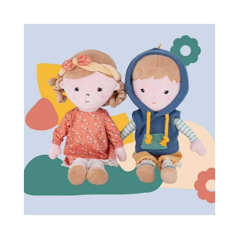 Petite&Mars - Papusa Max 14 x 34 cm, 0 luni, 35 cm, Albastru