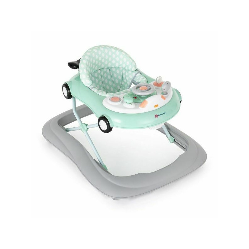 Petite&Mars - Premergator muzical cu panou interactiv si lumini Cabrio, Inaltime reglabila pe 3 pozitii, 6 luni+, Verde
