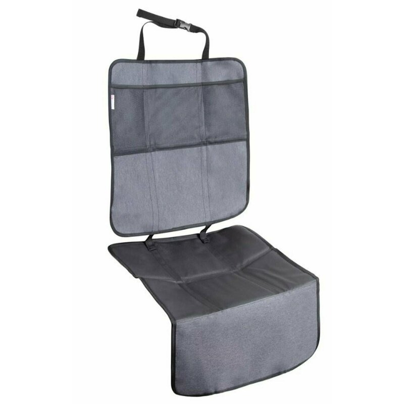 Petite&Mars – Protectie impermeabila pentru bancheta auto si spatar, Cu organizator, 3 in 1 , Savior, Gri