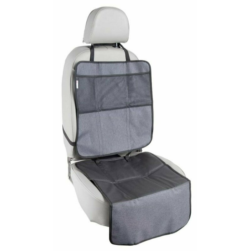 Petite&Mars – Protectie impermeabila pentru bancheta auto si spatar, Cu organizator, 3 in 1 , Savior, Gri