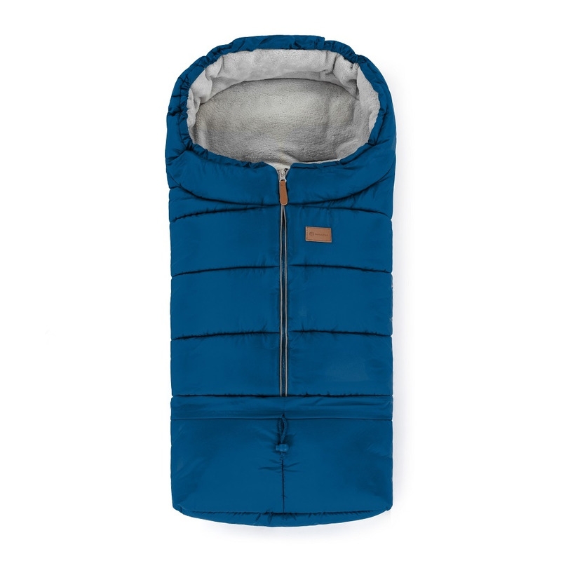 Petite&Mars - Sac de iarna pentru carucior, landou sau scaun auto Jibot, 100x48 cm, Impermeabil, Cu elemente reflectorizante, Extensibil, 3 in 1, Albastru