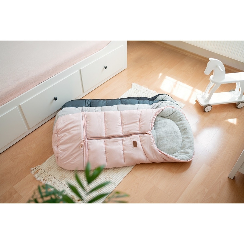 Petite&Mars - Sac de iarna pentru carucior, landou sau scaun auto Jibot, 100x48 cm, Impermeabil, Cu elemente reflectorizante, Extensibil, 3 in 1, Albastru