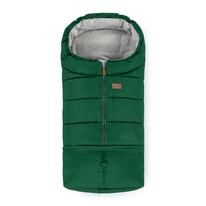 Petite&Mars - Sac de iarna pentru carucior, landou sau scaun auto Jibot, 100x48 cm, Impermeabil, Cu elemente reflectorizante, Extensibil, 3 in 1, Green